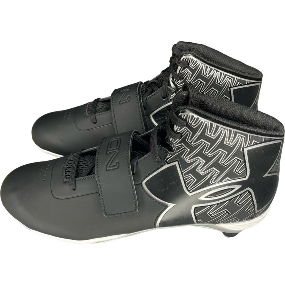 𝅺Under Armour Men's UA C1N Mid Football Cleat 1264317-001 Black SZ 12 - Picture 9 of 11